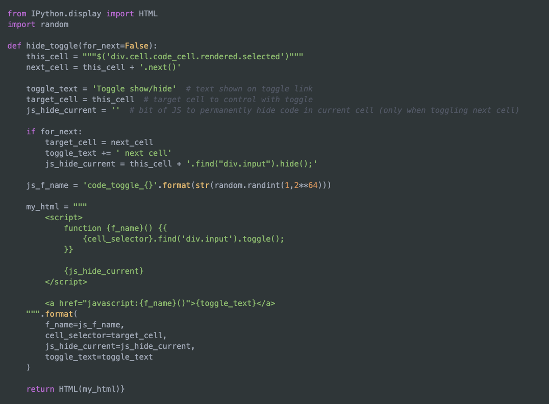 Collapsible Jupyter Cells